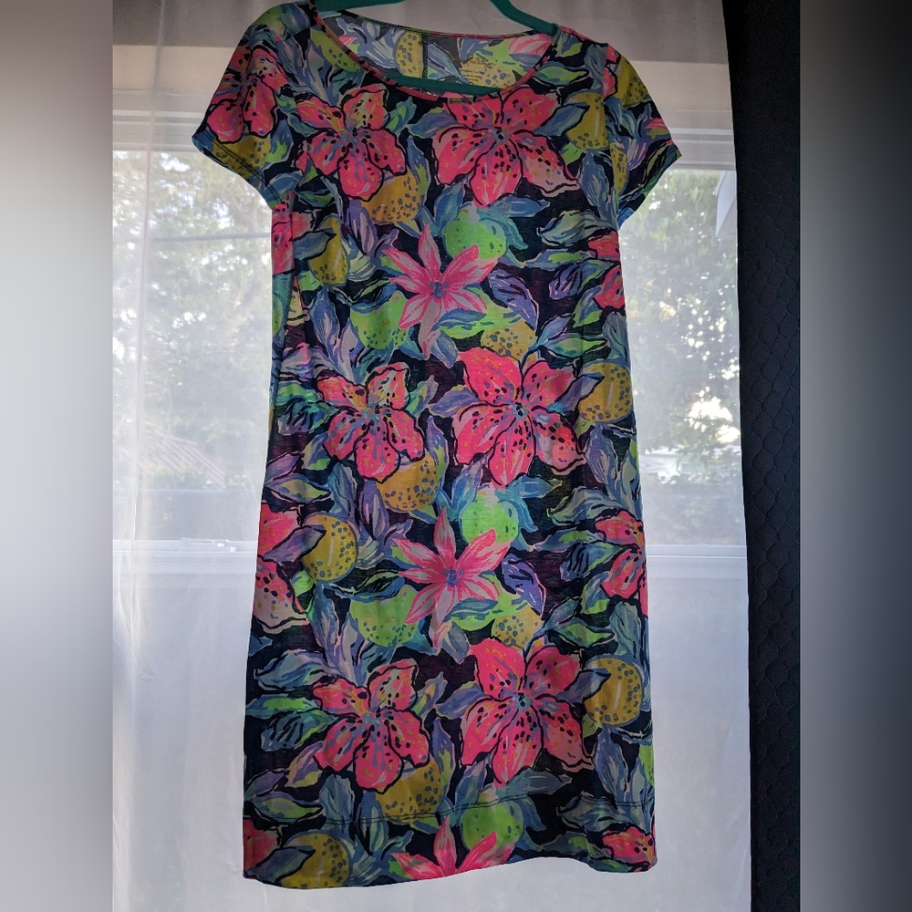 Lilly Pulitzer Short Sleeve Marlowe Dress Nauti Navy Capri Soleil Size Small NWT